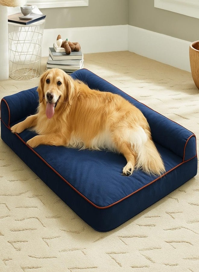 gorgeous Dog Beds Memory Foam Orthopadic Large Bed Waterproof Layer for Labrador, Bulldog, Retriever, Poodle, Large Breed Dogbeds (Blue, 47x29x4) - Image 4